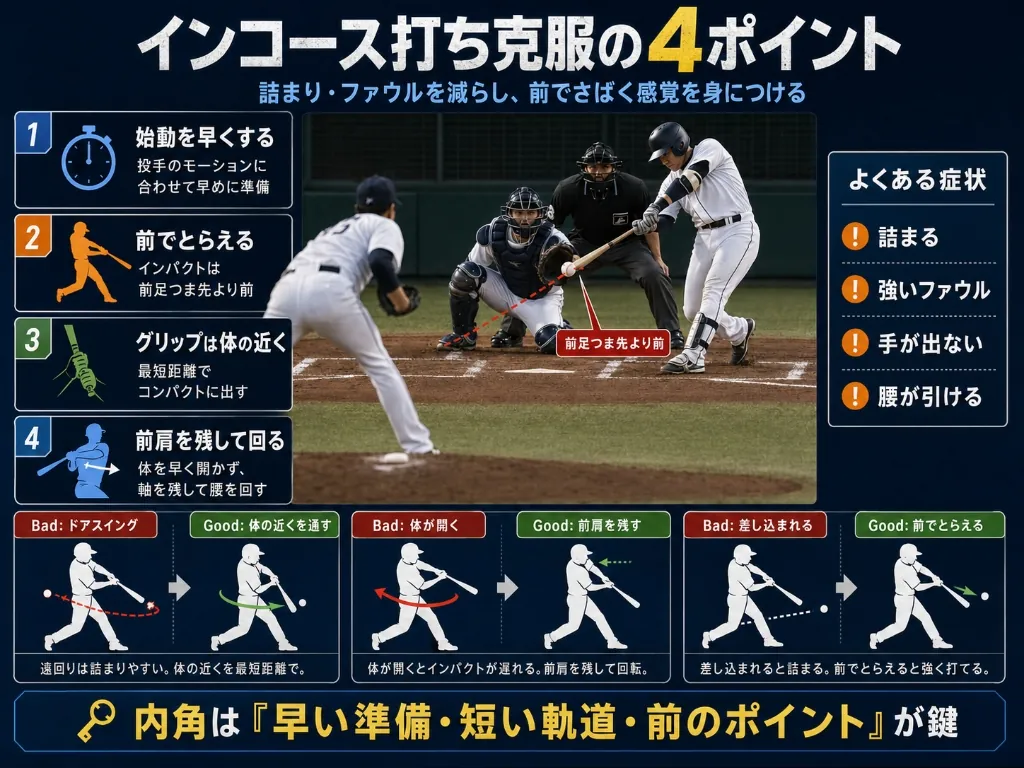 インコース(内角)が打てない原因と克服法まとめ