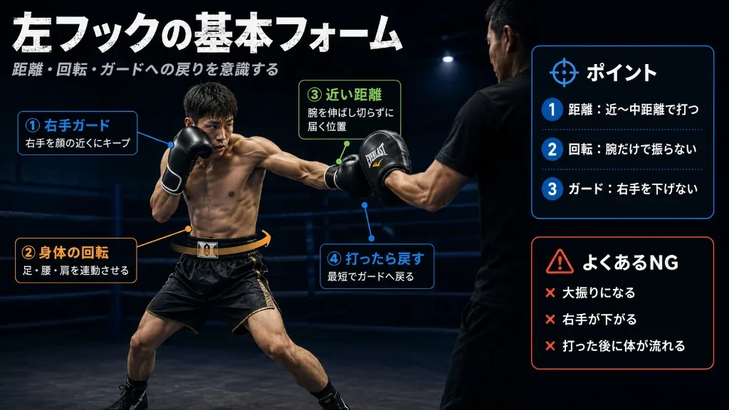 左フックの基本フォーム