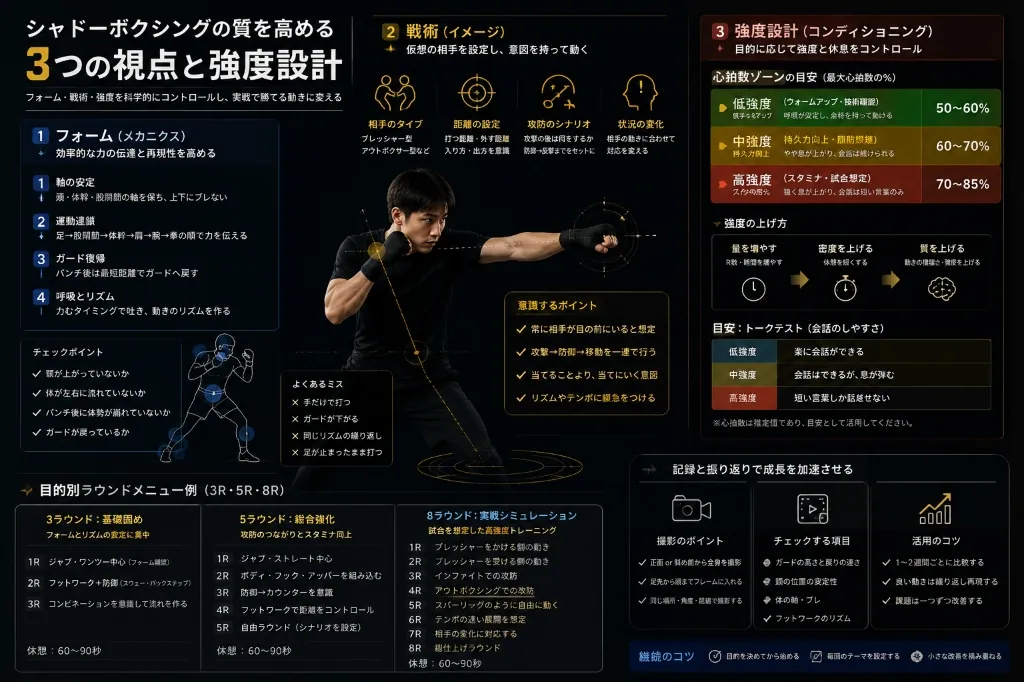 シャドーボクシングの質を高める3つの視点と強度設計