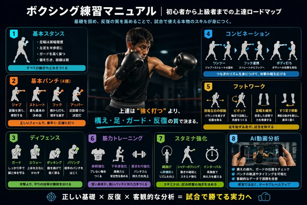 ボクシング練習マニュアル|初心者から上級者までの上達ロードマップ
