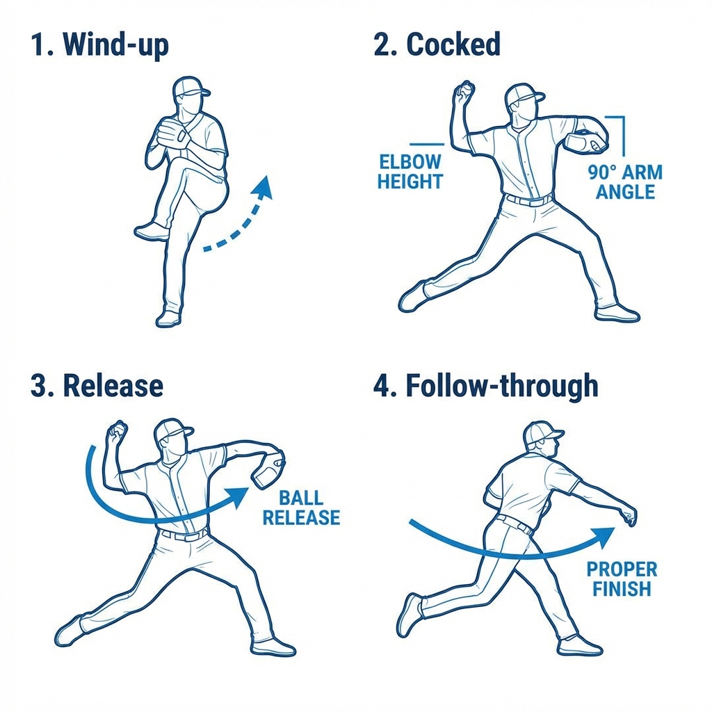 野球のきれいな投げ方を身につける｜肩・肘を痛めない正しいフォームと体重移動の連動