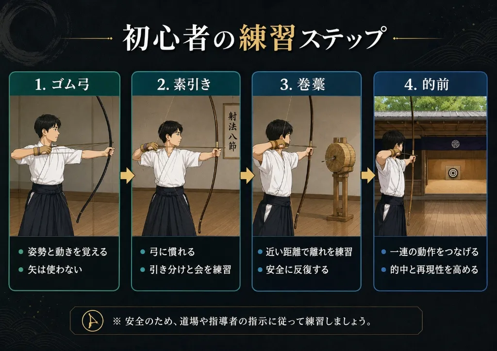 弓道初心者の練習ステップ