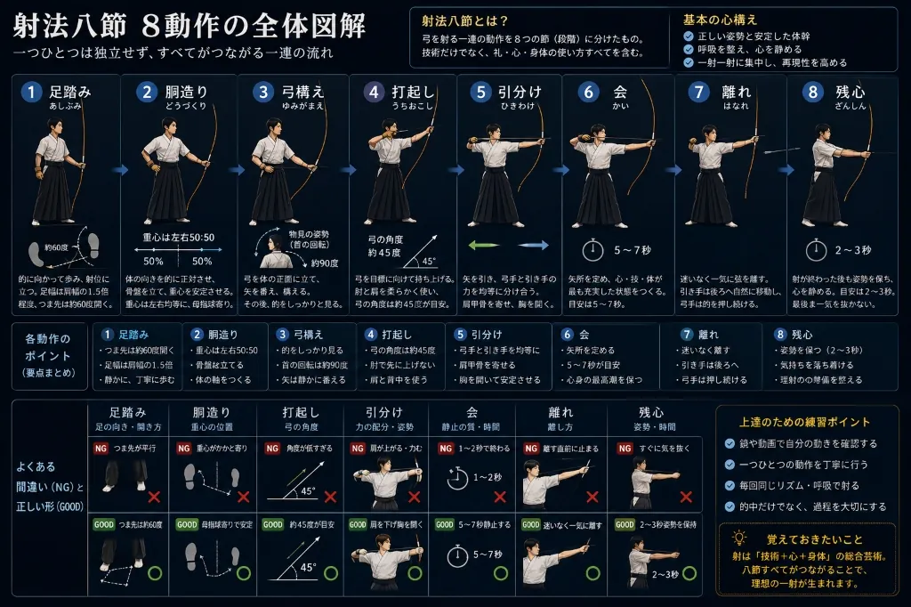 弓道の射法八節まとめ