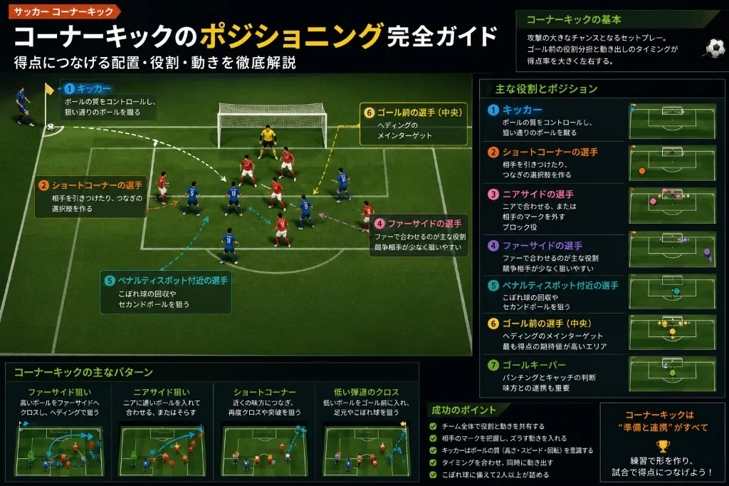 サッカー コーナーキックのポジショニング完全ガイド