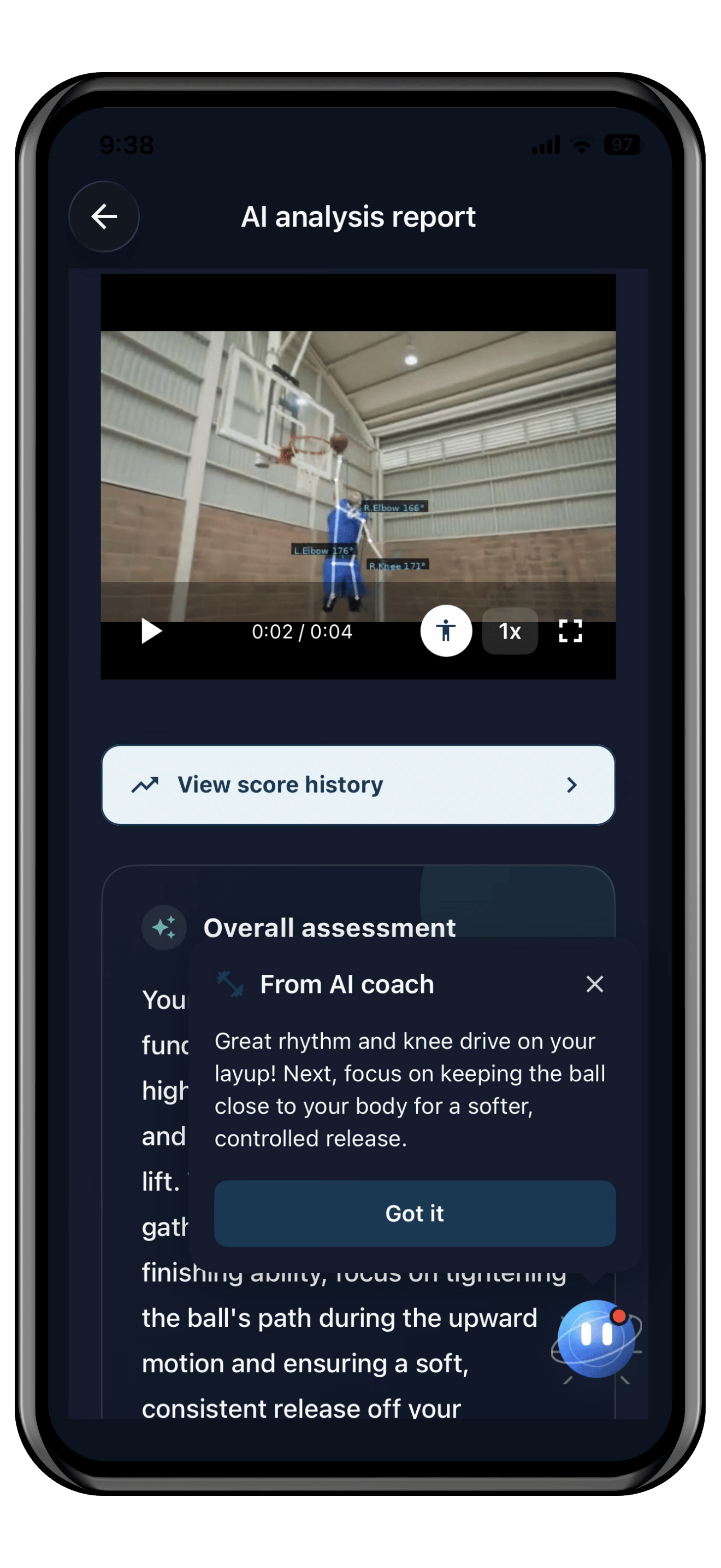 BasketballAIコーチ - 動画分析でフォーム改善・練習メニュー自動生成アプリのスクリーンショット